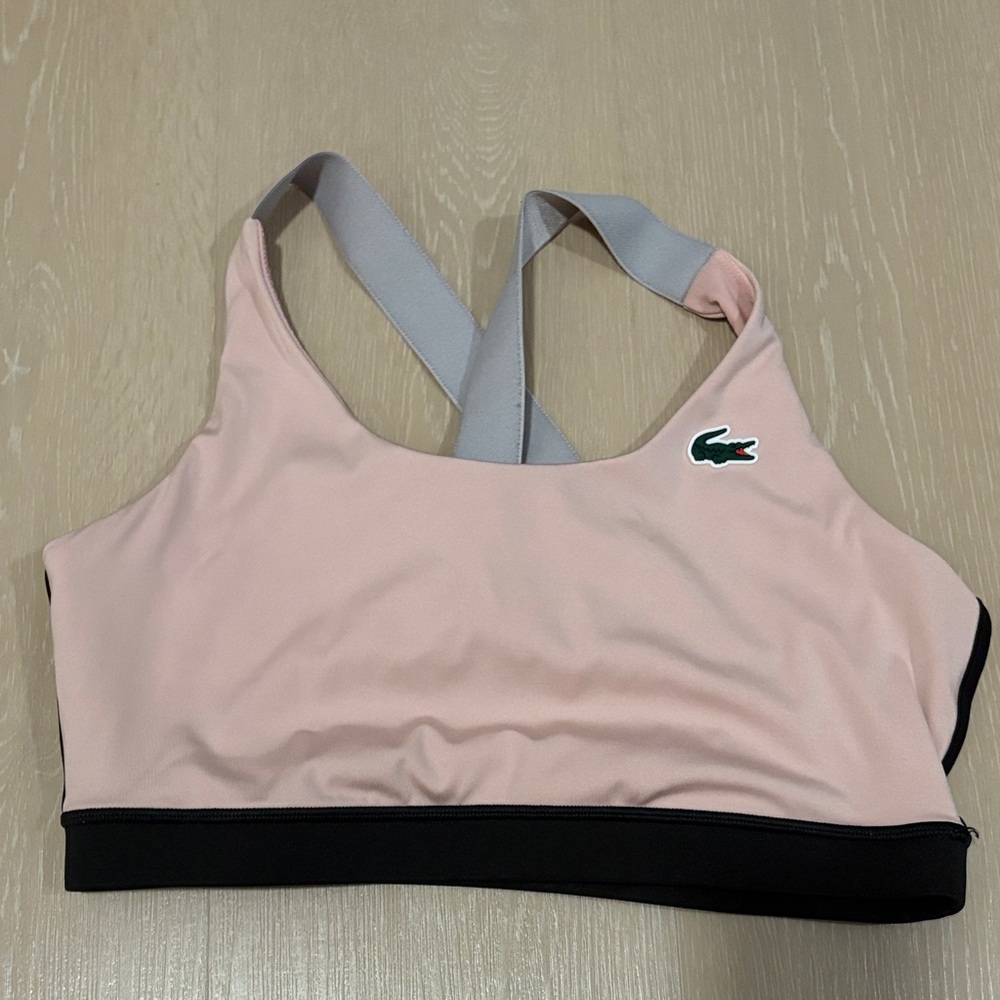 Lacoste Women's Blush and Black Sports Bra